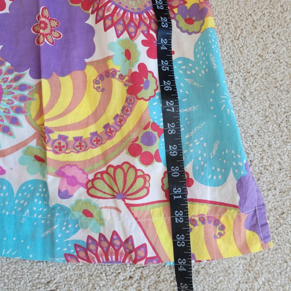 Boden Floral Vibrant Colors 100% Cotton Tunic Dress Embellished Women's US 10 - Picture 11 of 13